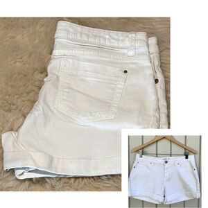 Apt. 9 White Jean Shorts with Cuffed Hem